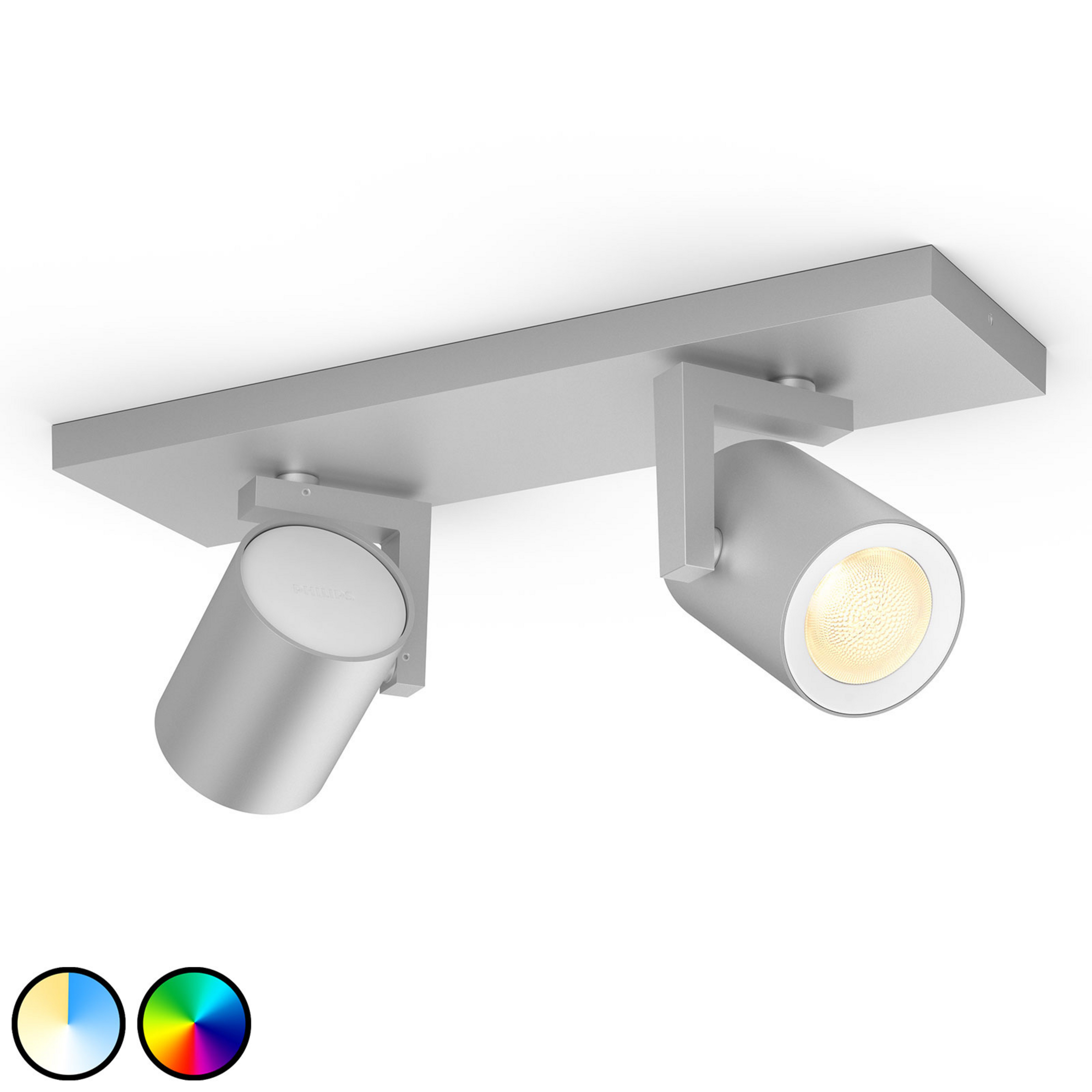 Philips Hue Argenta spot LED à 2 lampes aluminium