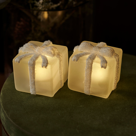 LED-Dekoleuchte Santa Geschenke 2er-Set