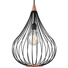 Drops Pendelleuchte Ø38 Black/Dark Wood - Halo Design