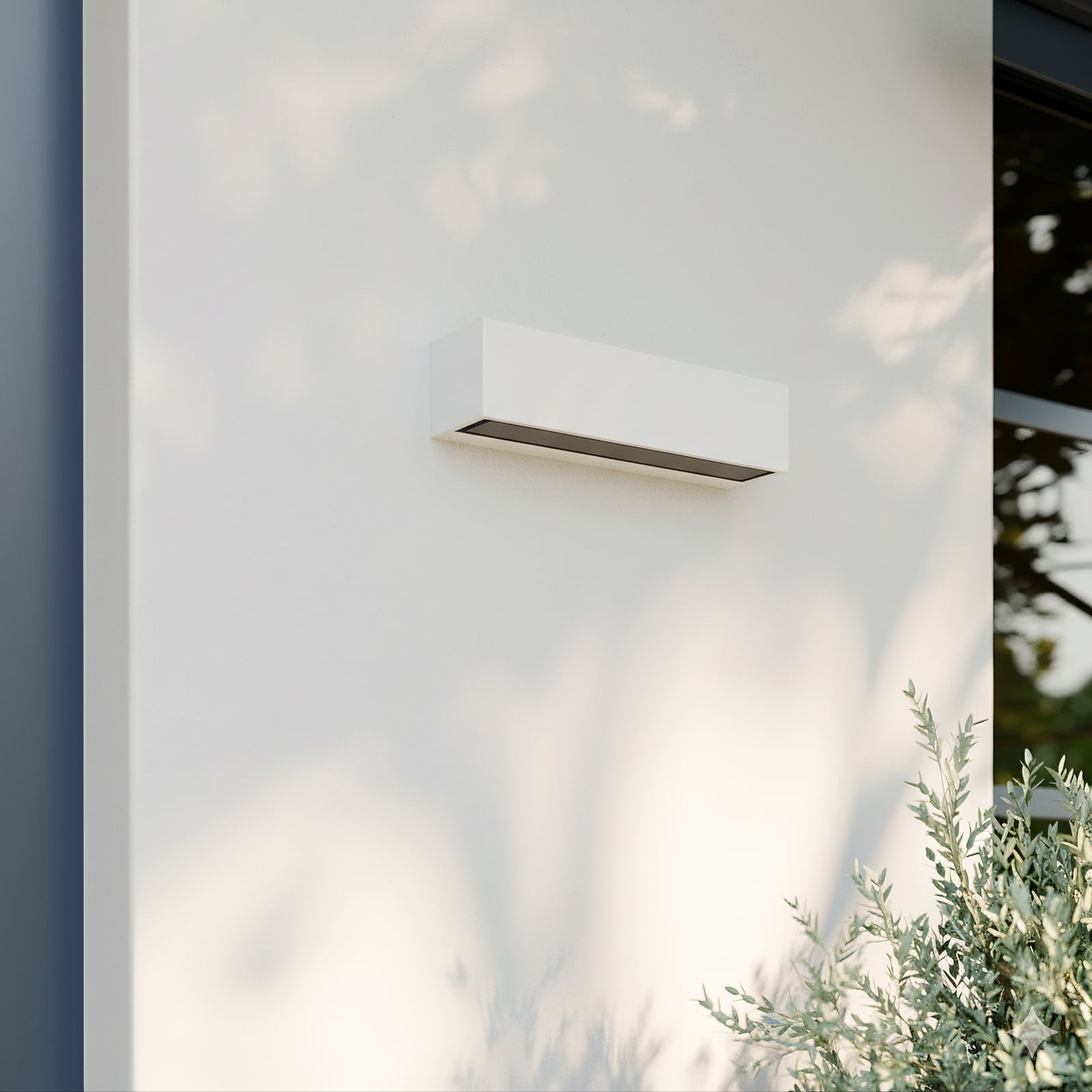 Εξωτερικός φωτιστικός τοίχου LED Lucande Lengo, 25 cm, λευκός, προς τα