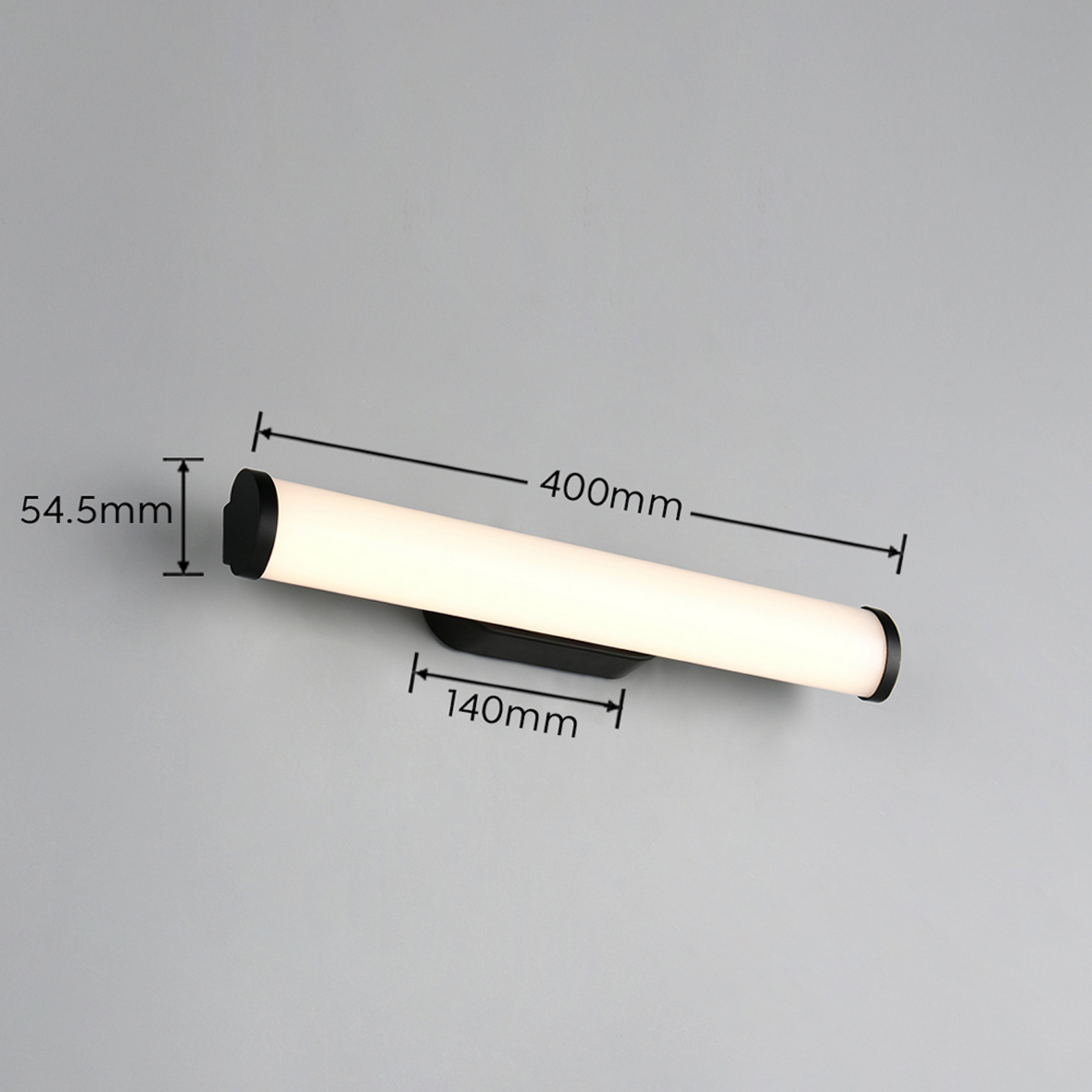 LED-seinavalgusti Ernesto, must, laius 40 cm, 3 000 K, IP44 LED-seinavalgusti Ernesto, must, laius 40 cm, 3 000 K, IP44