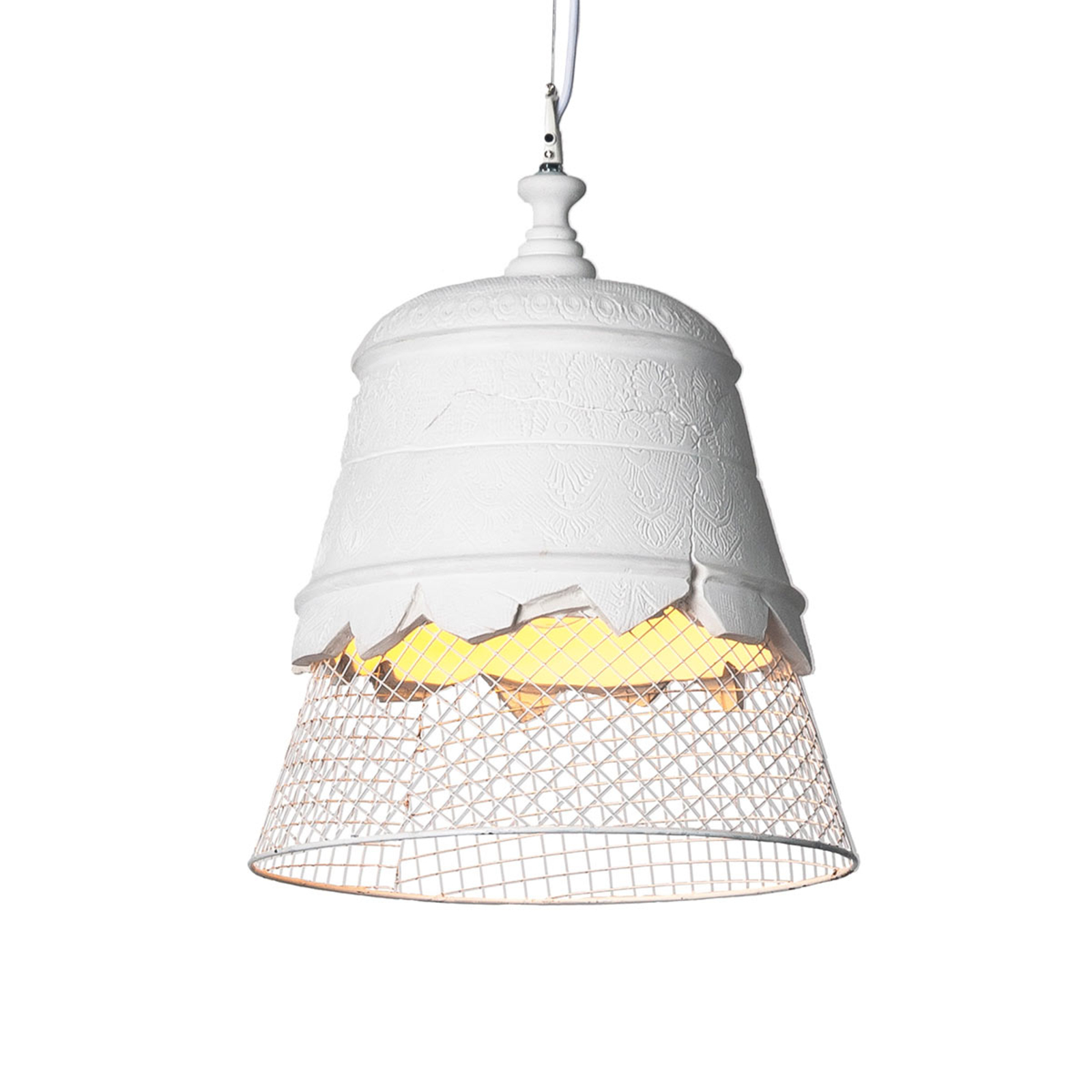 Karman Domenica - gips-hanglamp, wit, 35 cm