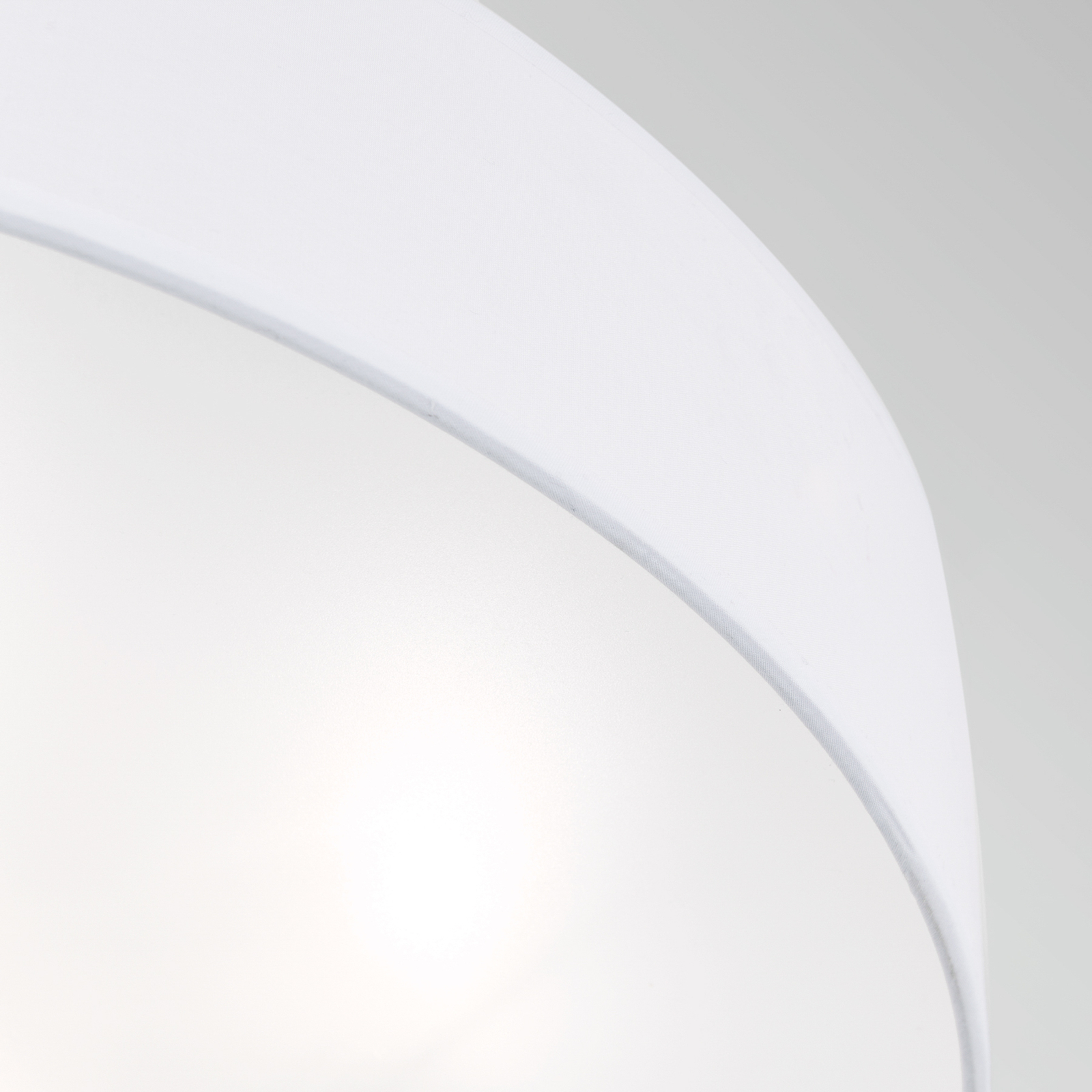 Ufo ceiling light with a linen lampshade, white