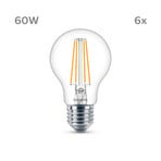 Philips LED bulb E27 7W 850lm 4,000K clear 6-pack