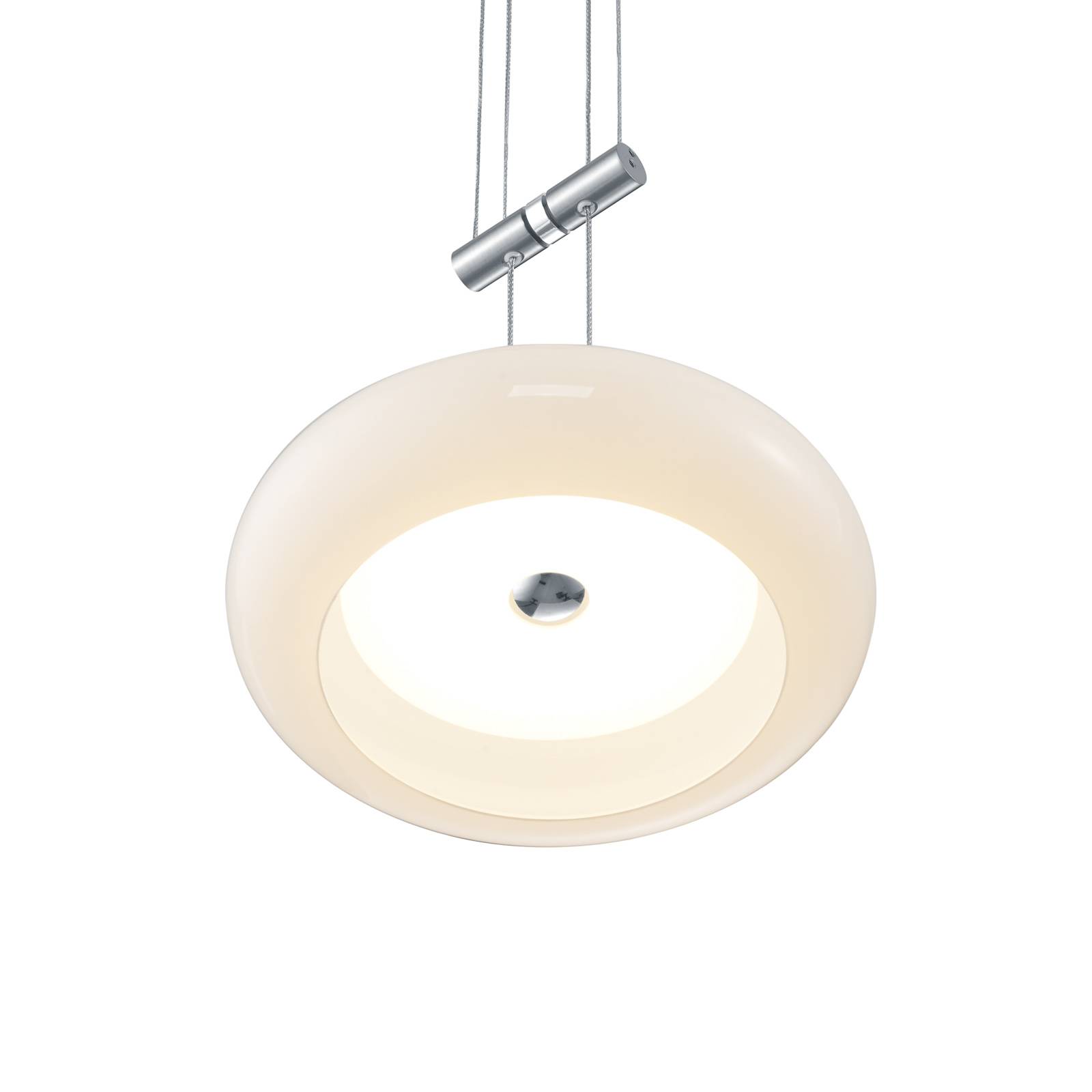 BANKAMP Centa hanging light 2-bulb, nickel, for Living / Dining Room, glass, metal, 22 W, energy efficiency: A+, L: 71 cm