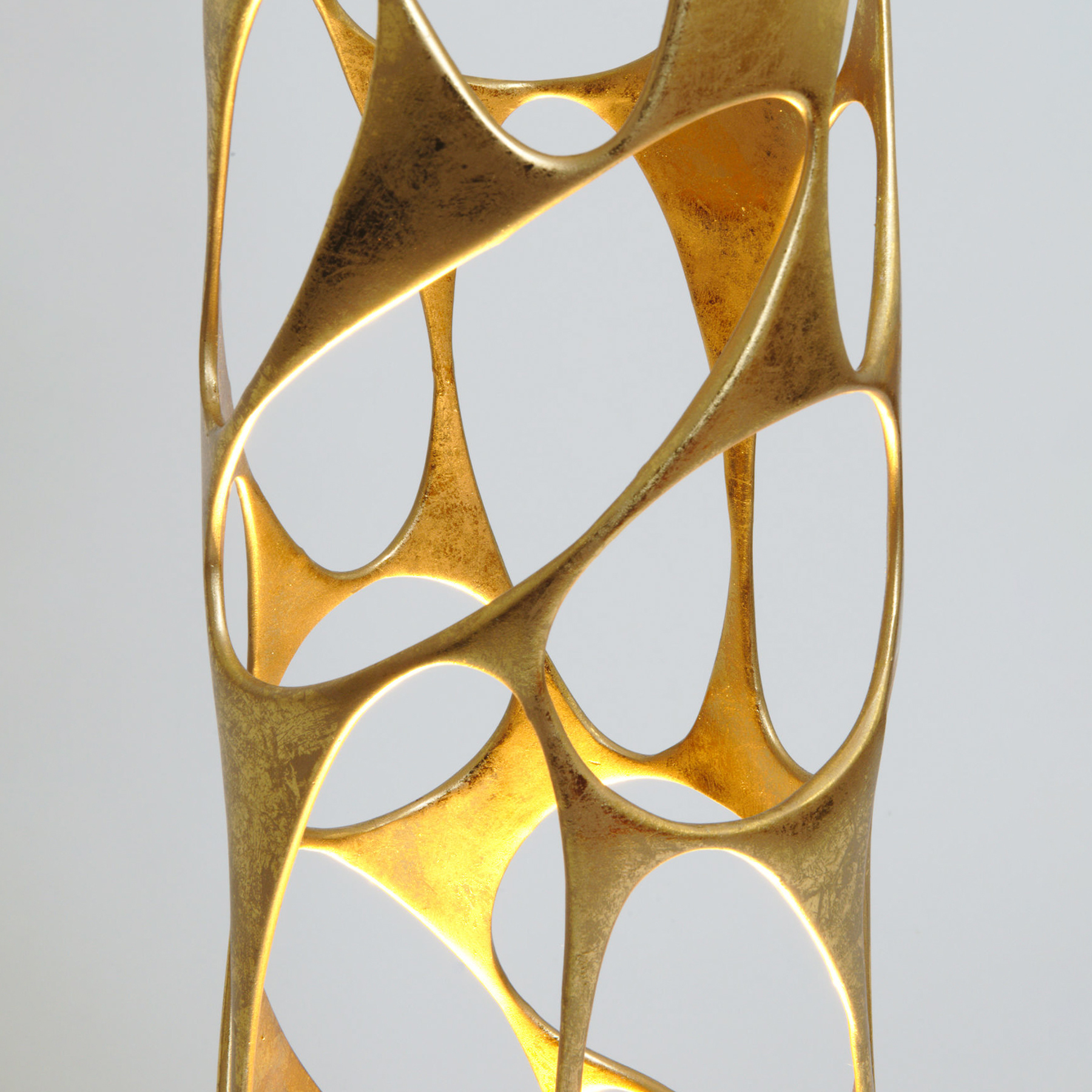 Candeeiro de pé Talismano, dourado, altura 176 cm, ferro