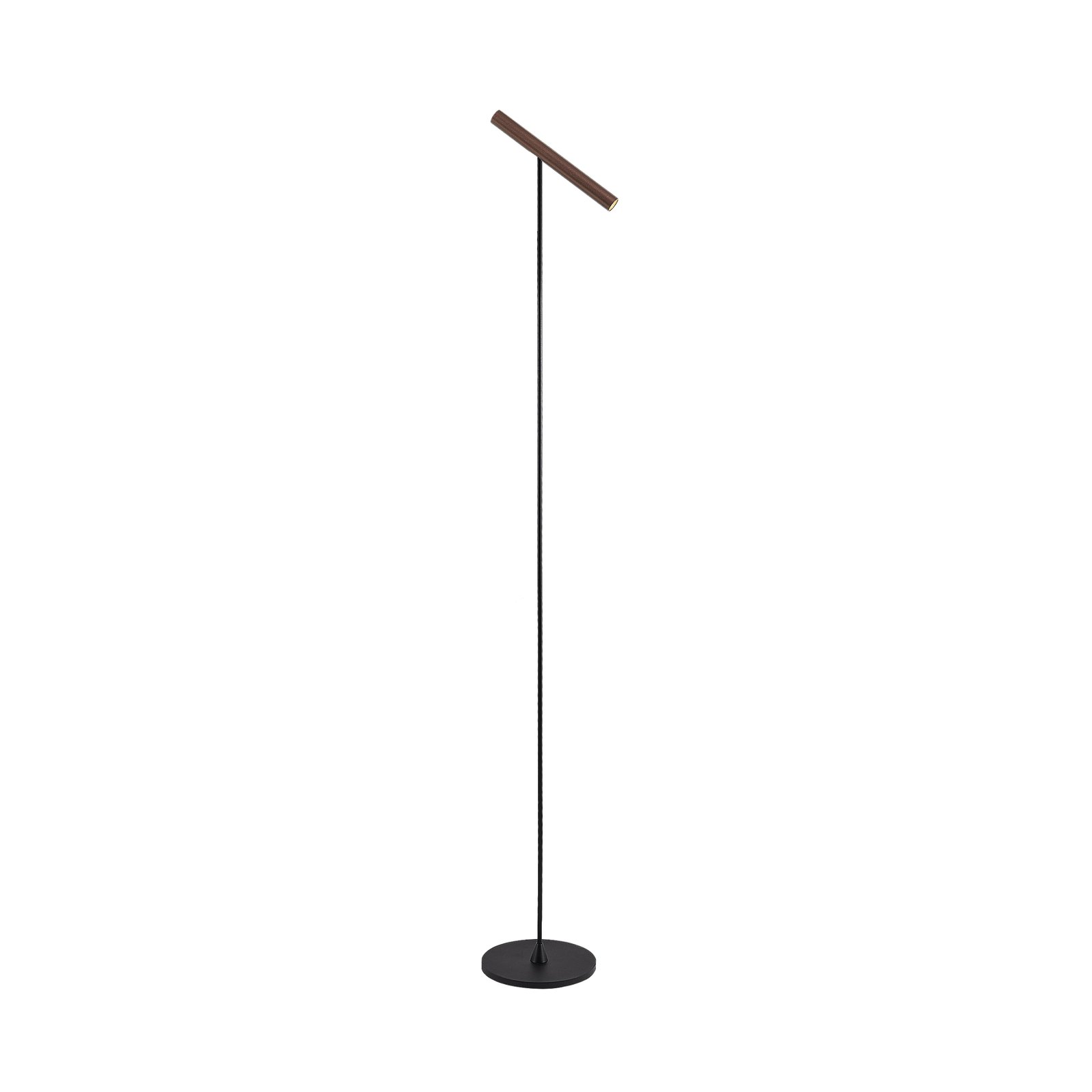 Molto Luce lampe sur pied LED Meyjo F, noir/marron café, aluminium