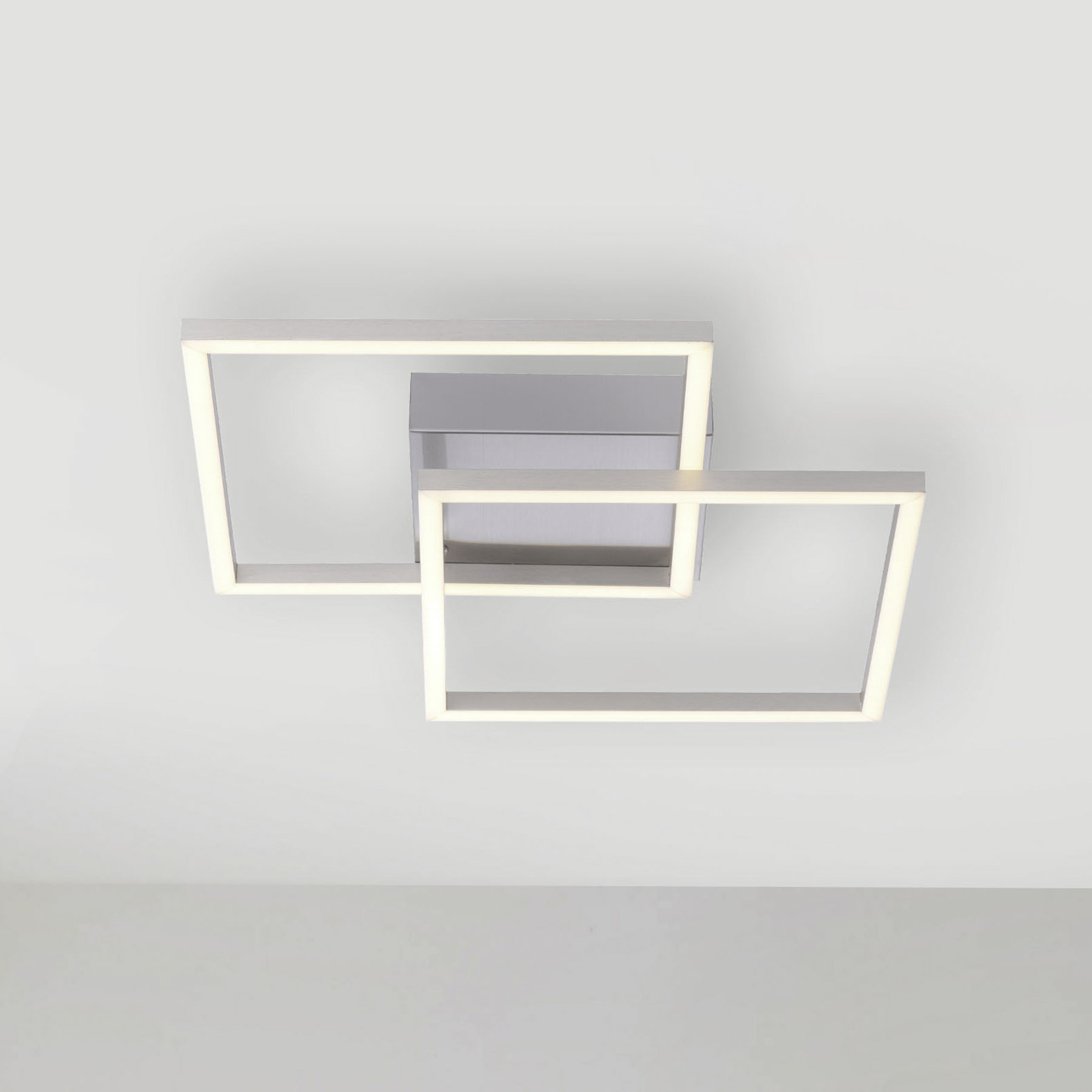 LED-taklampe Iven, stål, 35,9 x 35,9 cm