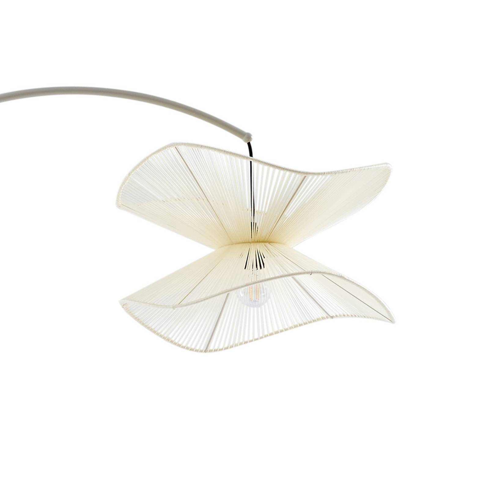 Lampa stojąca zewnętrzna Lindby Valdorin, beżowy, bawełna, 199cm, IP44