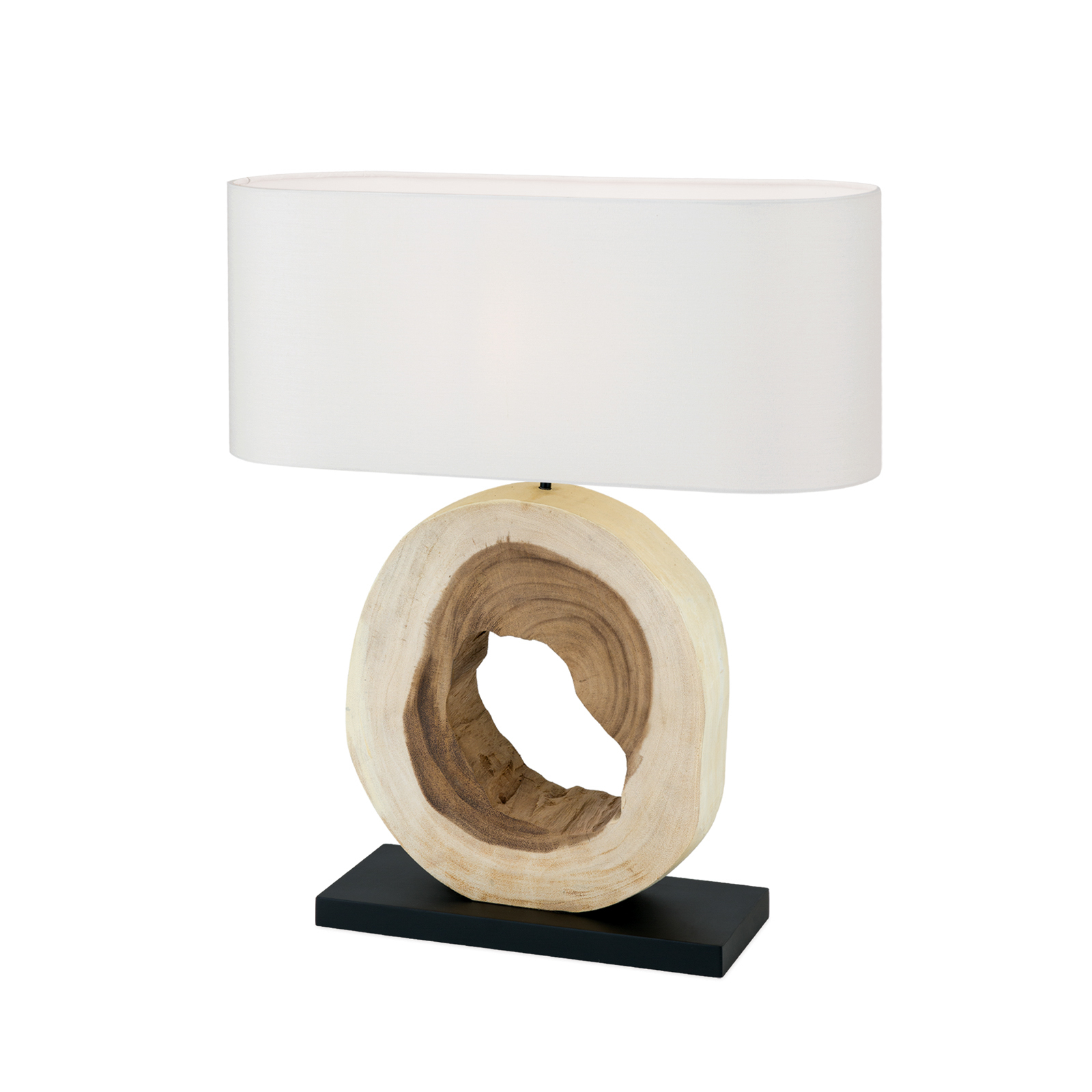 Настолна лампа Nathan с декоративна дървена основа