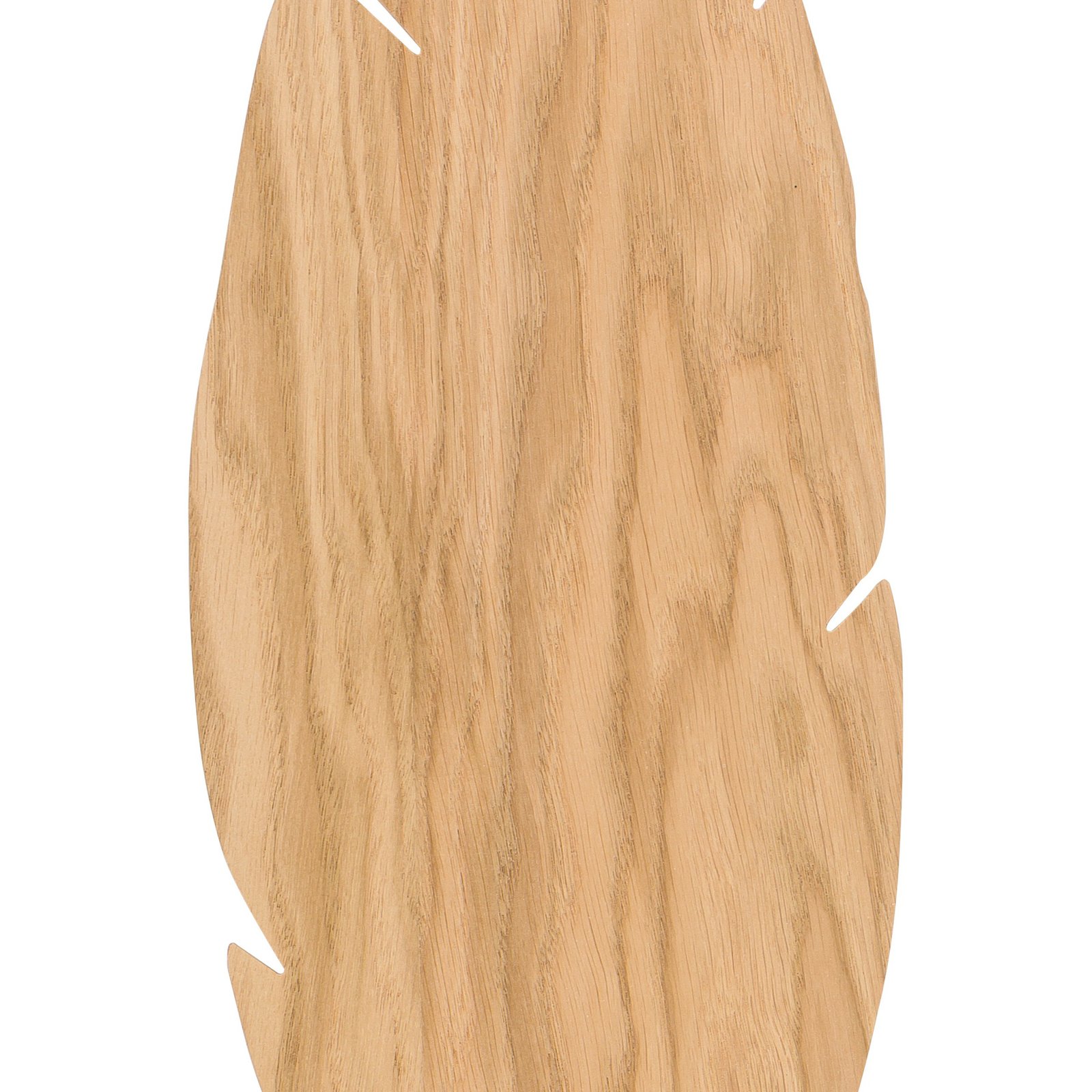 Envostar stenska svetilka Lehti, oblika lista, svetel les, 51 x 18 cm