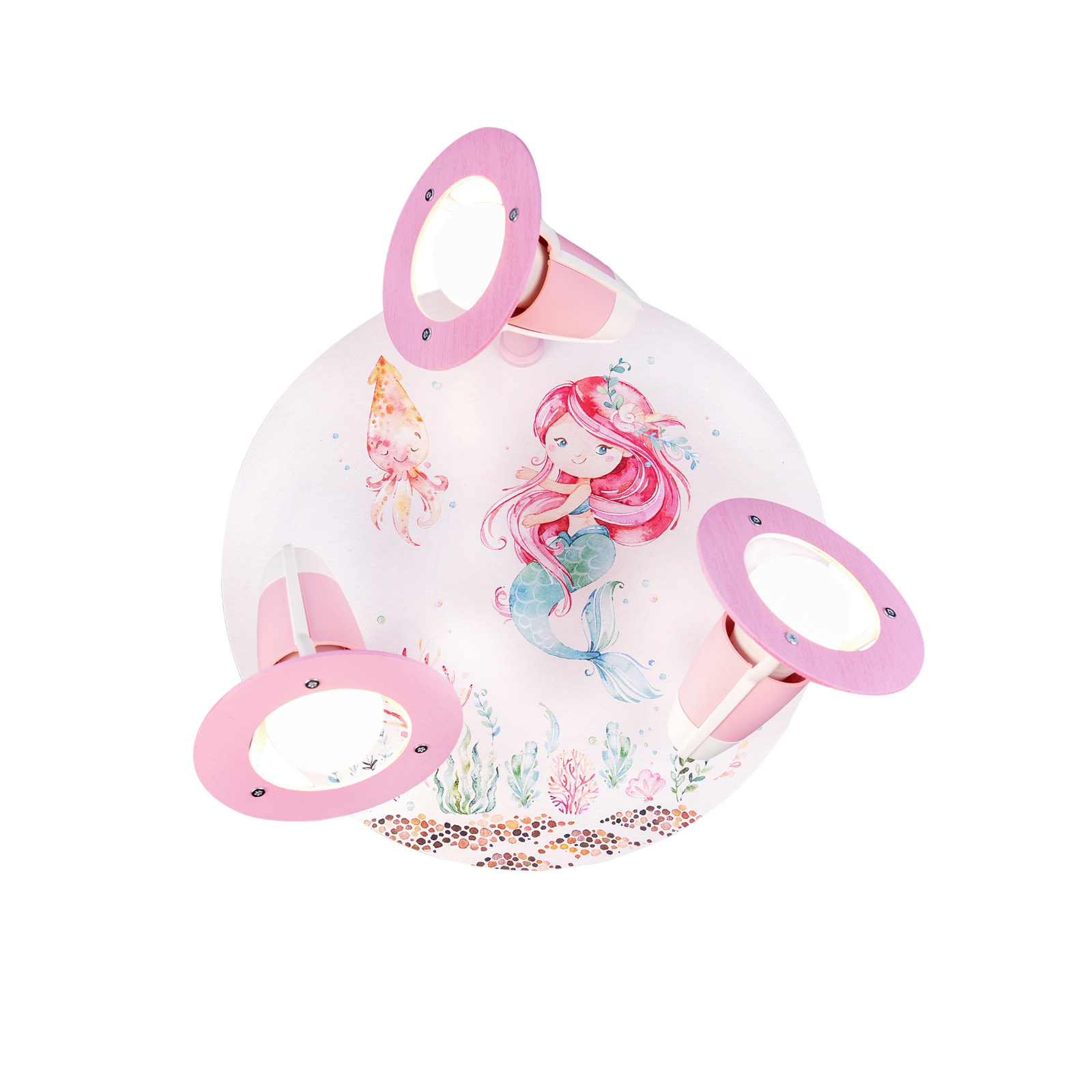 Mara mermaid ceiling light, white/pink, Ø 29 cm, E14