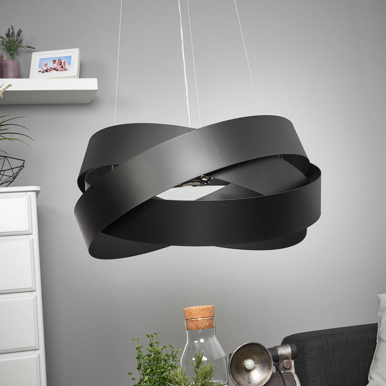 Marchetti Lampă suspendată Pura în negru 60cm 8x G9 - Camera de zi / sufragerie - design - Metal