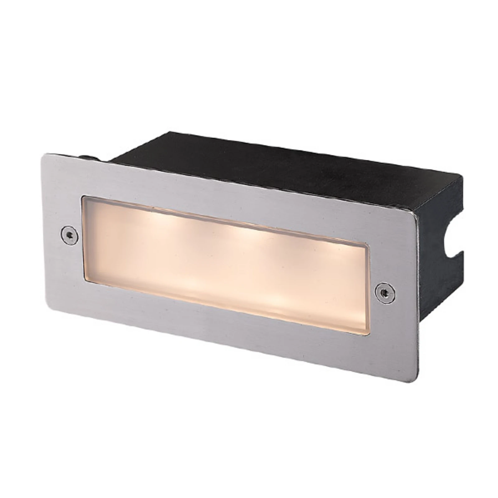 Lucande LED-Wandeinbauleuchte Holly, 17 cm, Edelstahl