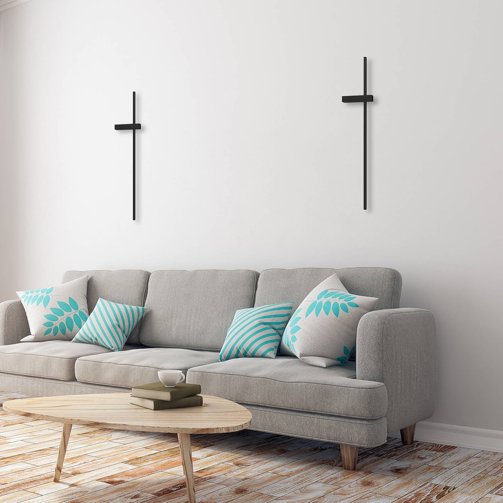 LED-Wandlampe Vision, Höhe 90 cm, Metall, schwarz, 3.000 K günstig online kaufen