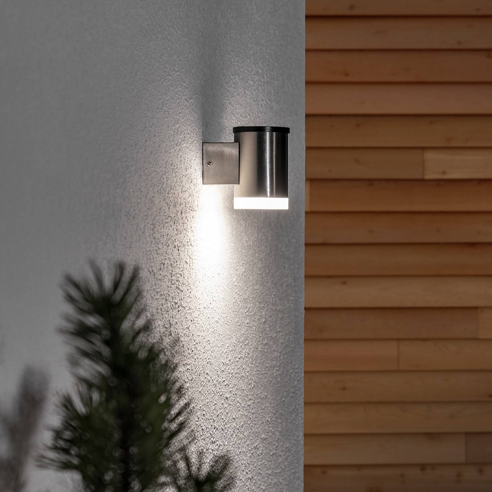 Lindby Applique solaire LED Tyson ronde satinée