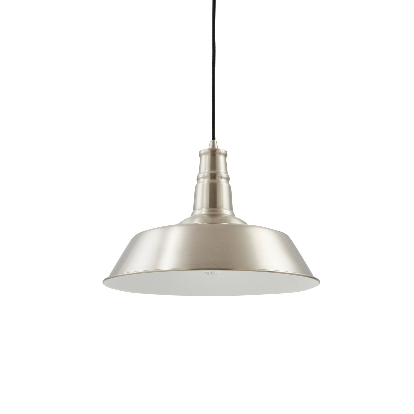 Lampada a sospensione Lindby Laylan, nichel/bianco, Ø 36 cm, metallo