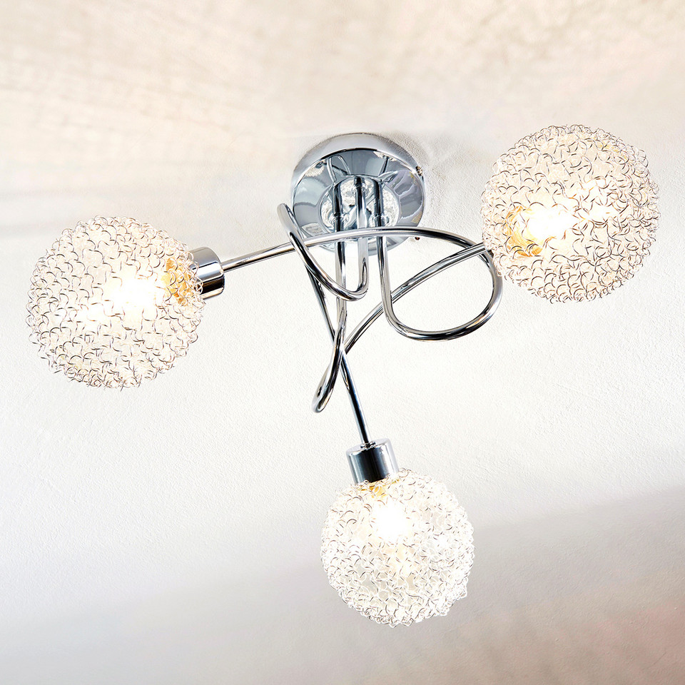 Lindby Ticino 3 Plafond Round, metallisk från Lindby