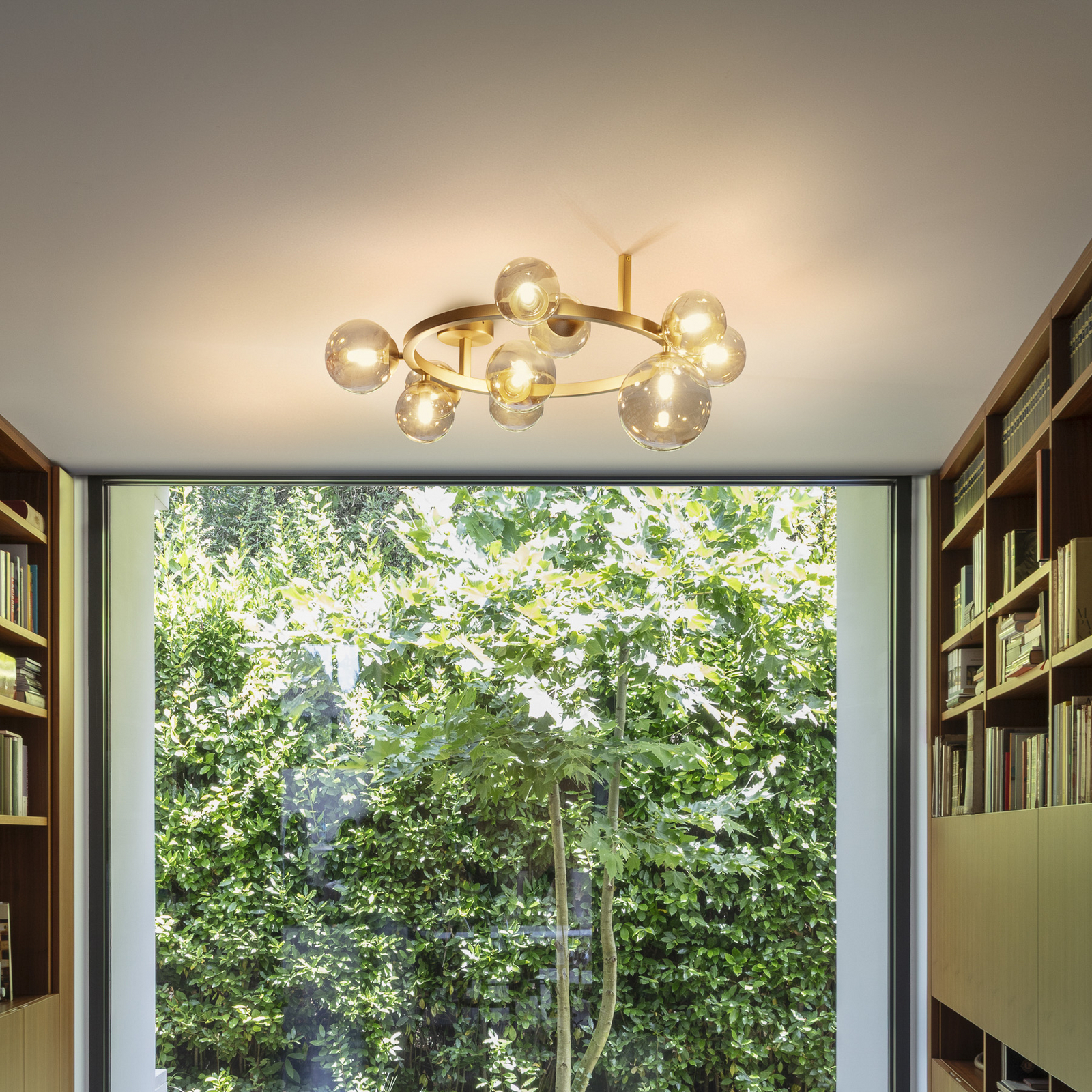 IDEAL LUX Φωτιστικό οροφής Perlage ορείχαλκος/κεχριμπάρι Μήκος 70 εκ. 10
