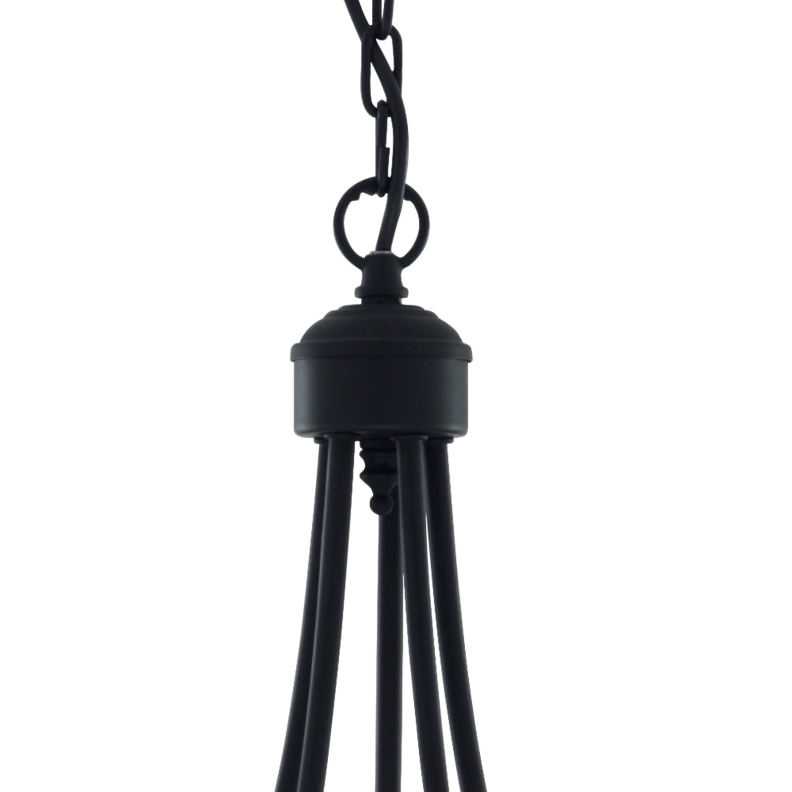 Kroonluchter Maypole mat-zwart, 5-lamps