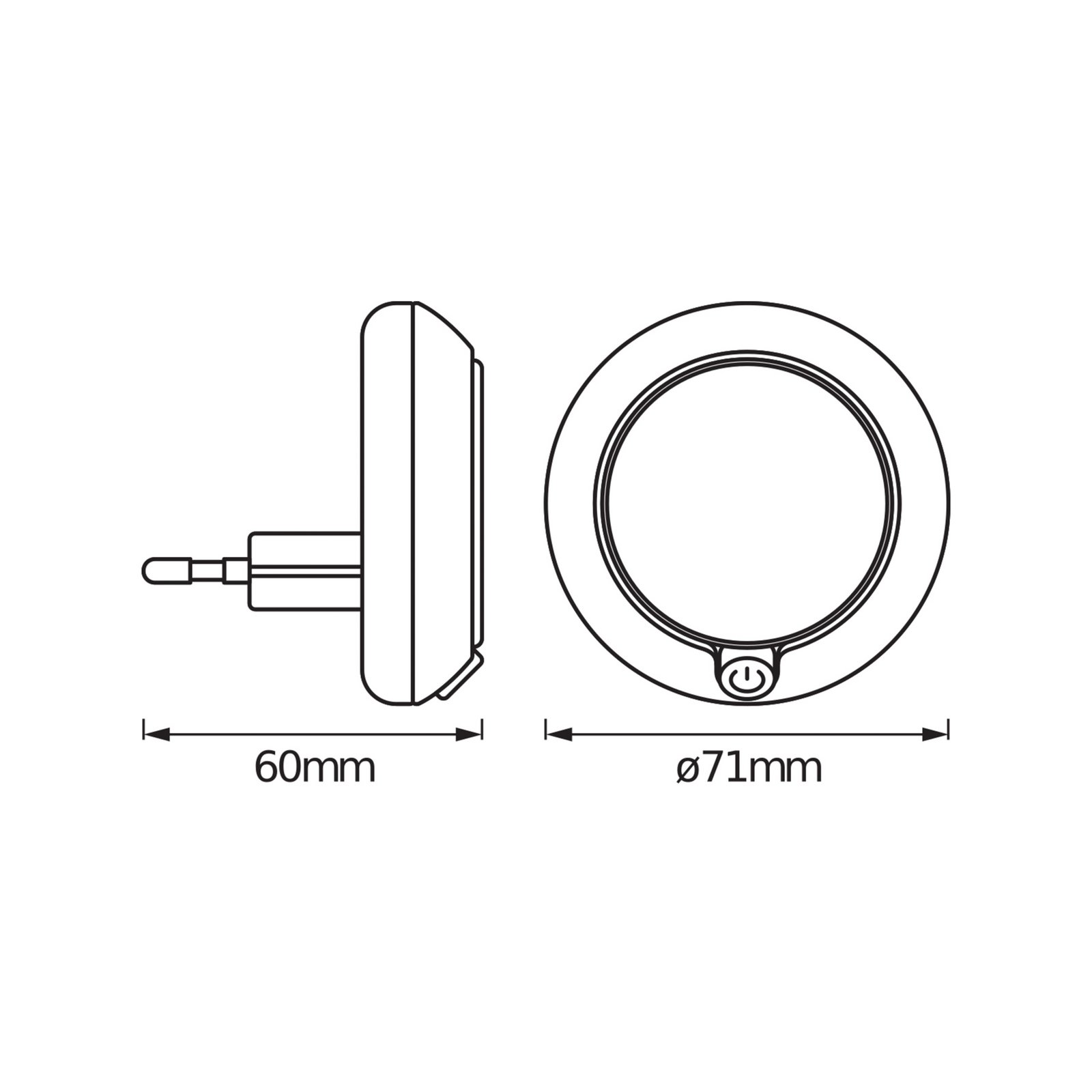 Veilleuse LED OSRAM LUNETTA ROUND, blanche, Ø 7 cm