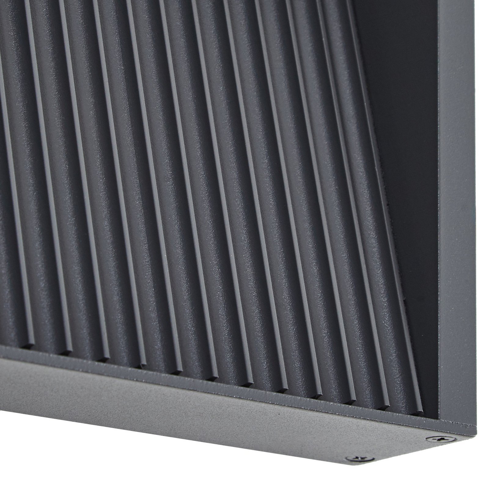 Lucande LED εξωτερικός φωτισμός τοίχου Tavion, 16 cm, ανθρακί, IP65