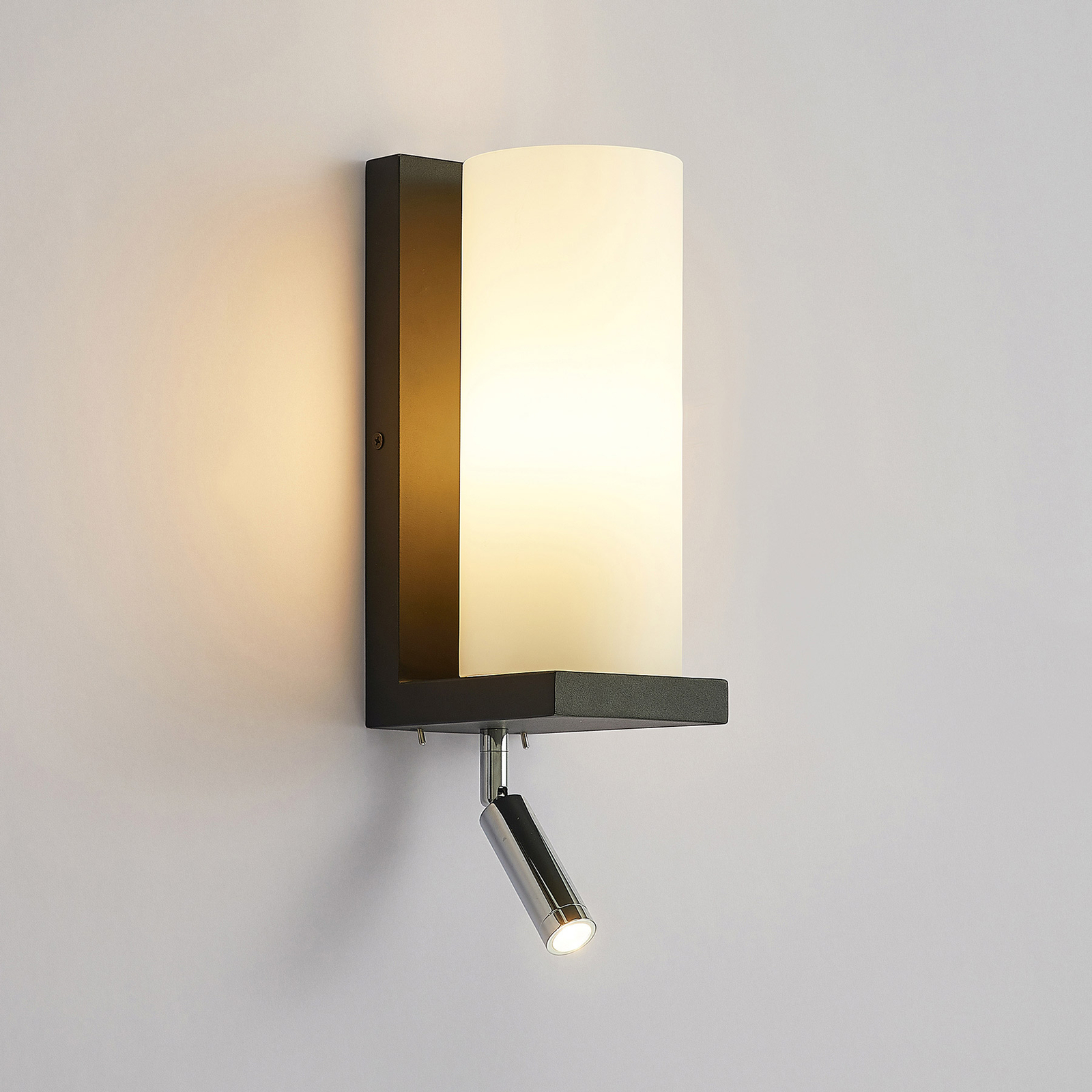 Lucande Lyra fali lámpa hajlítható olvasólámpával