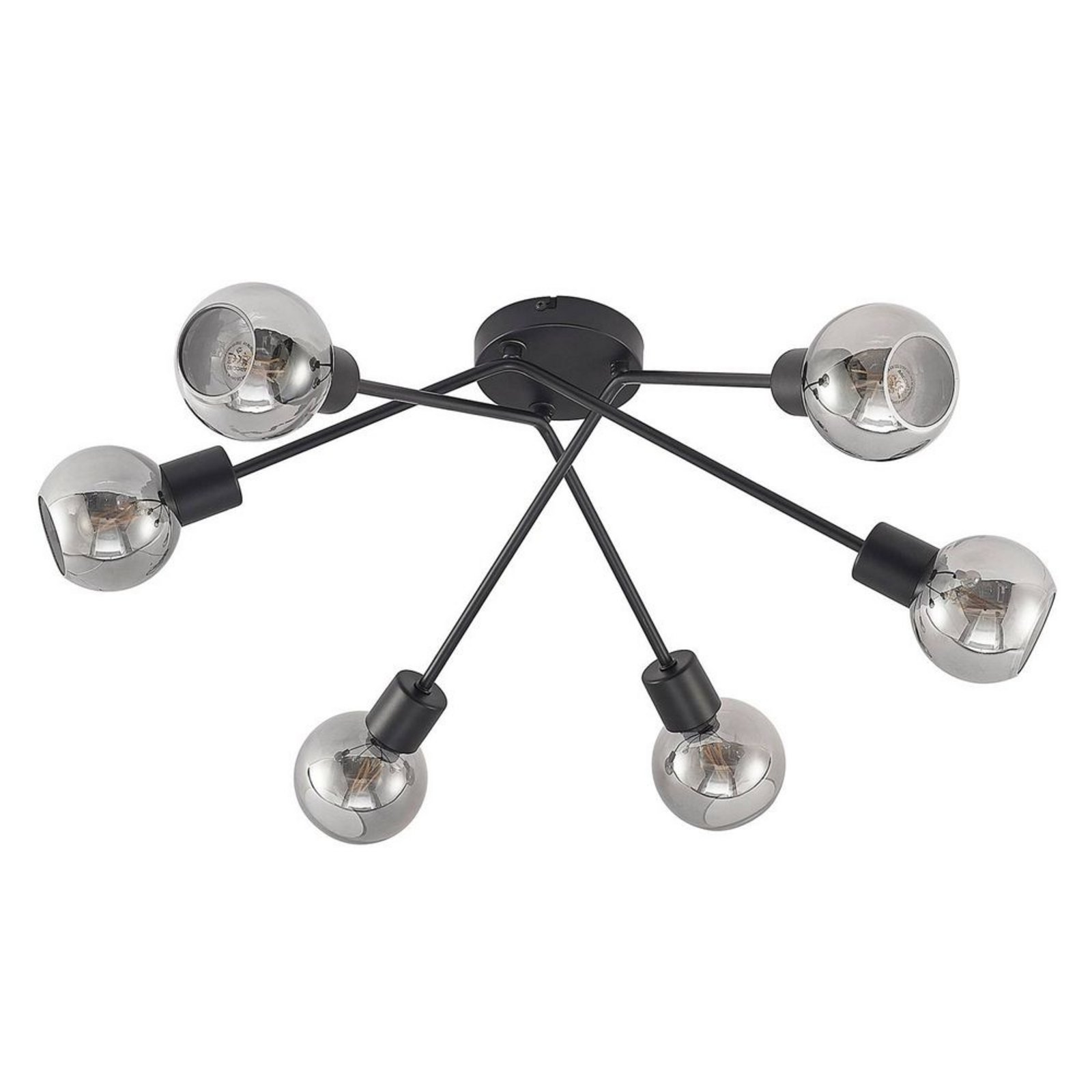 Lioma 6 Ceiling Lamp Black - Lindby