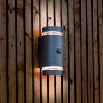 Sensor-Außenwandlampe FOCUS ROUND, dunkelgrau, 2 x GU10 IP44