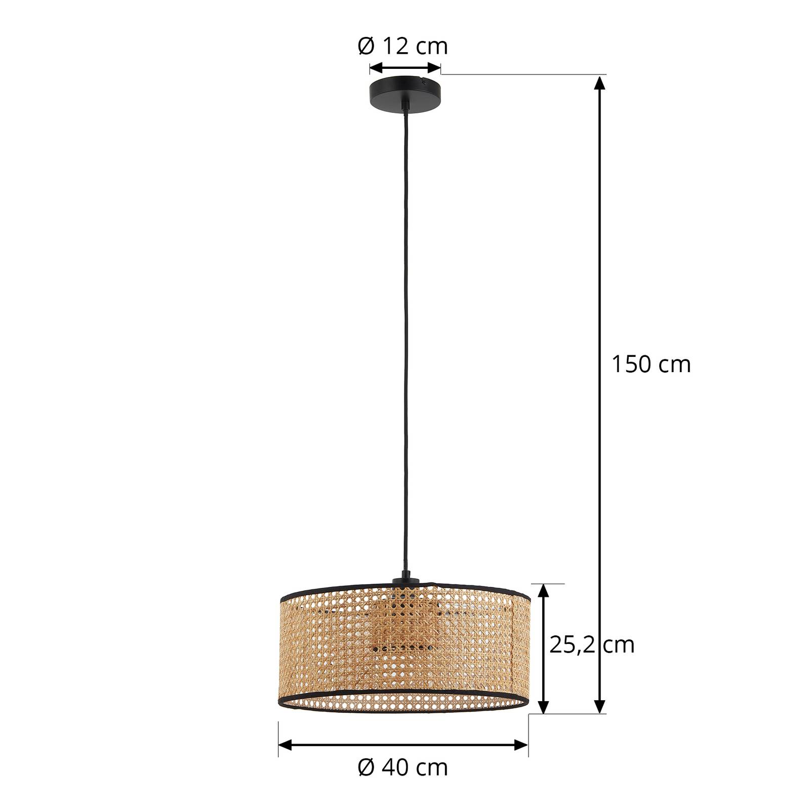 Lampa wisząca Lindby Otso, wysokość 17 cm, bambus, E27