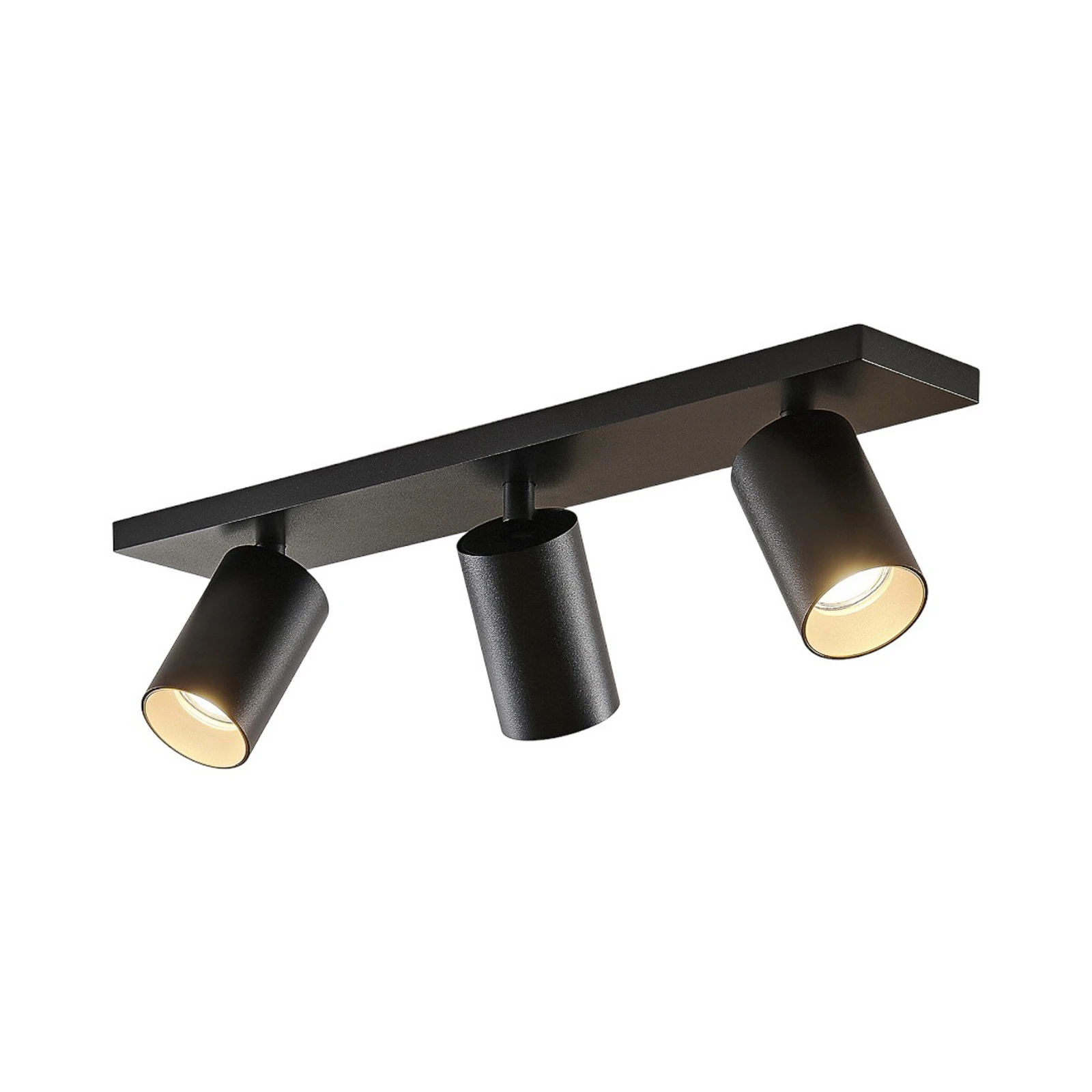 Arcchio Spot Brinja, negru, unghiular, Ø 6 cm, 3 becuri, GU10