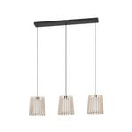 Fattoria pendant light, double lampshades, 3-bulb