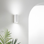 Applique d'extérieur ONE, blanche, hauteur 13 cm, métal IP54, à 2 lampes.