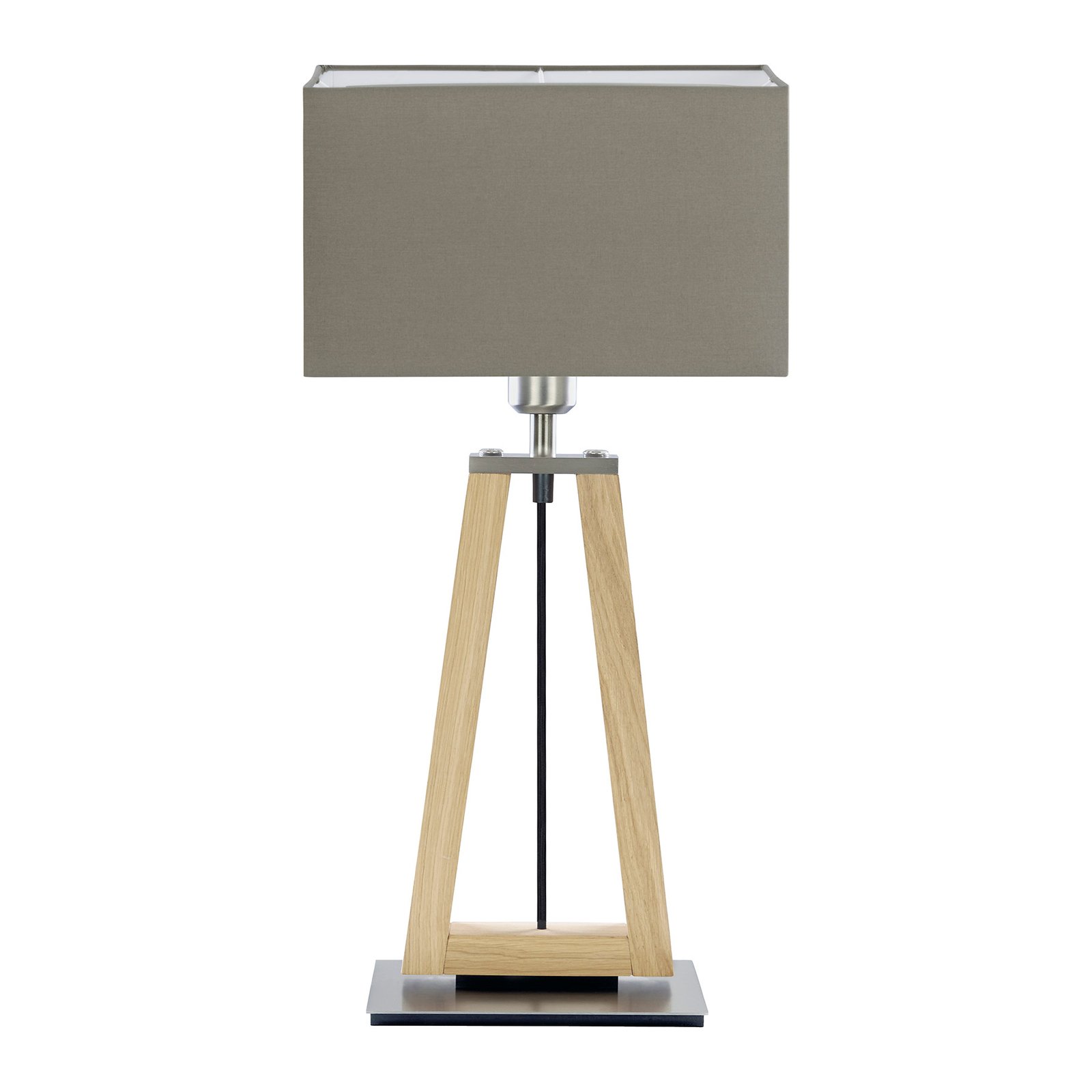 HerzBlut Bi Bob table wooden base fabric lampshade