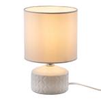 Lámpara de mesa Jon con base de cerámica, blanca