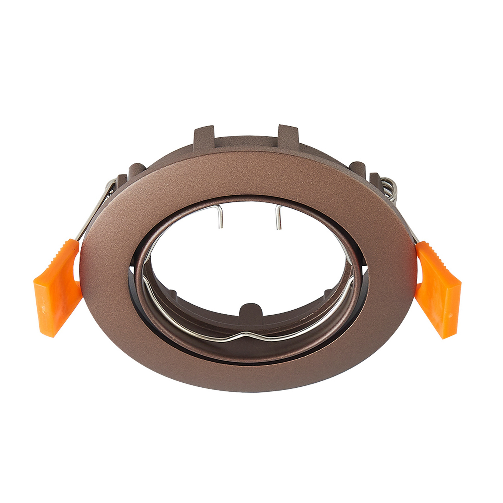 PRIOS Plafoniera a incasso Fibur, bronzo, zinco, Ø 8,2 cm, set da 3