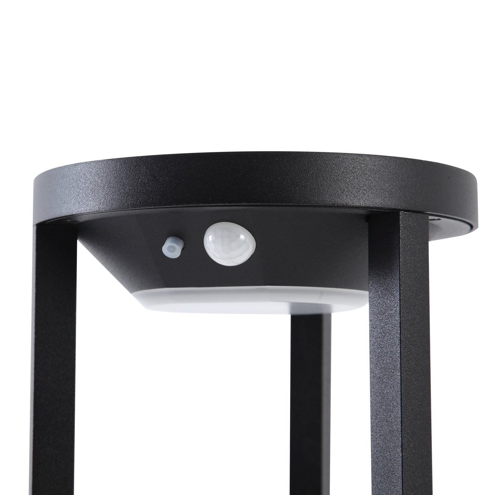 Lucande LED lampa solarna Nilea, Ø 16 cm, czarna, czujnik