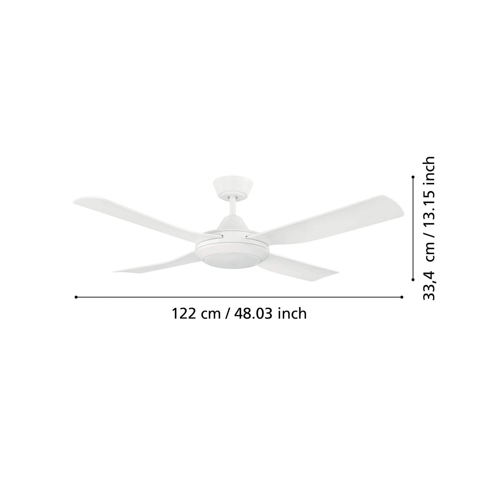 Stropní ventilátor Bondi 1, LED, dálkové ovládání, CCT, bílý