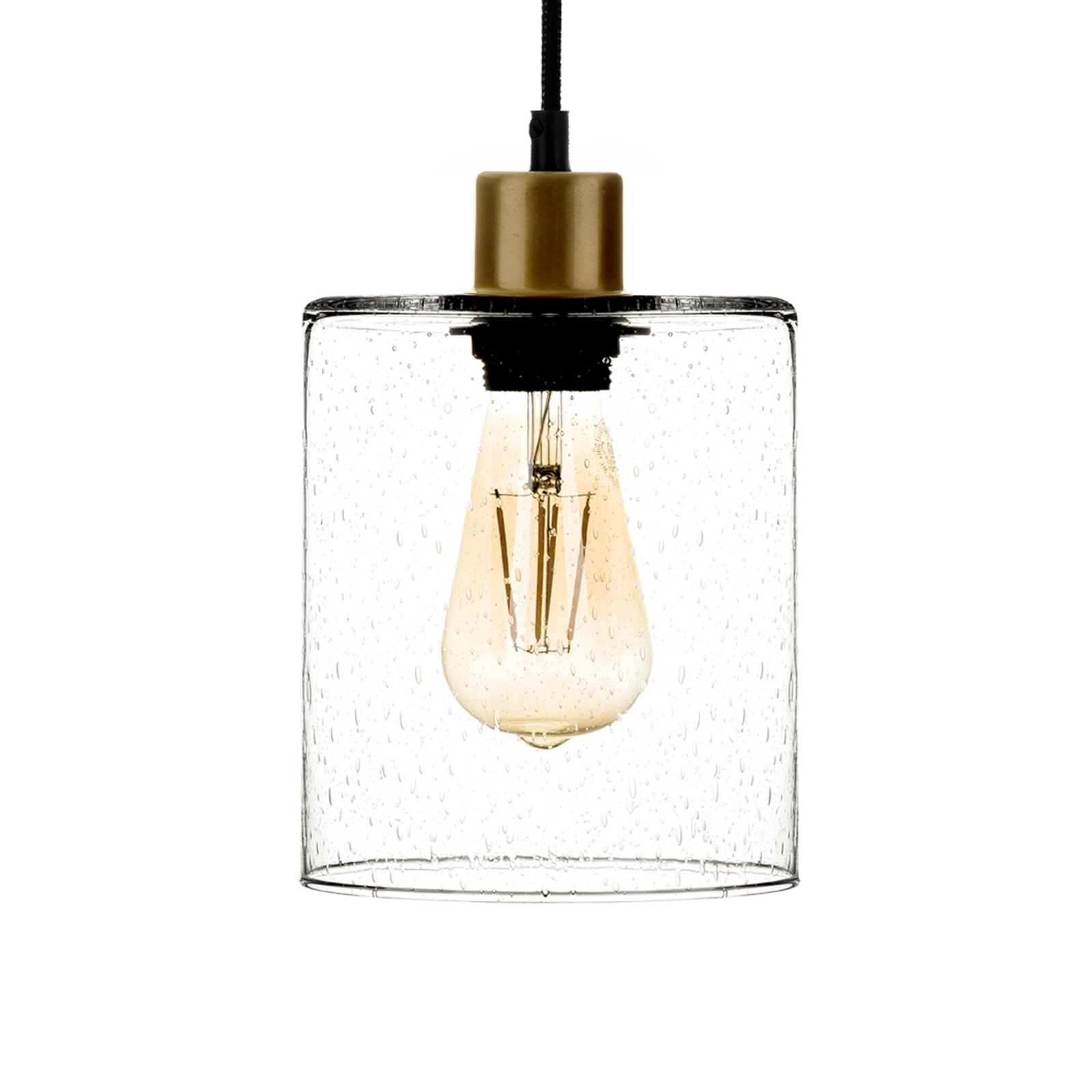 Hanglamp Soda, 3-lamps, glazen kap helder