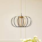 Lucande LED pendant light Birger, Ø 39cm, black/gold