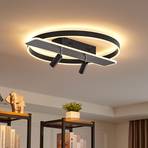 Lucande Stigla LED plafondlamp, rond, zwart