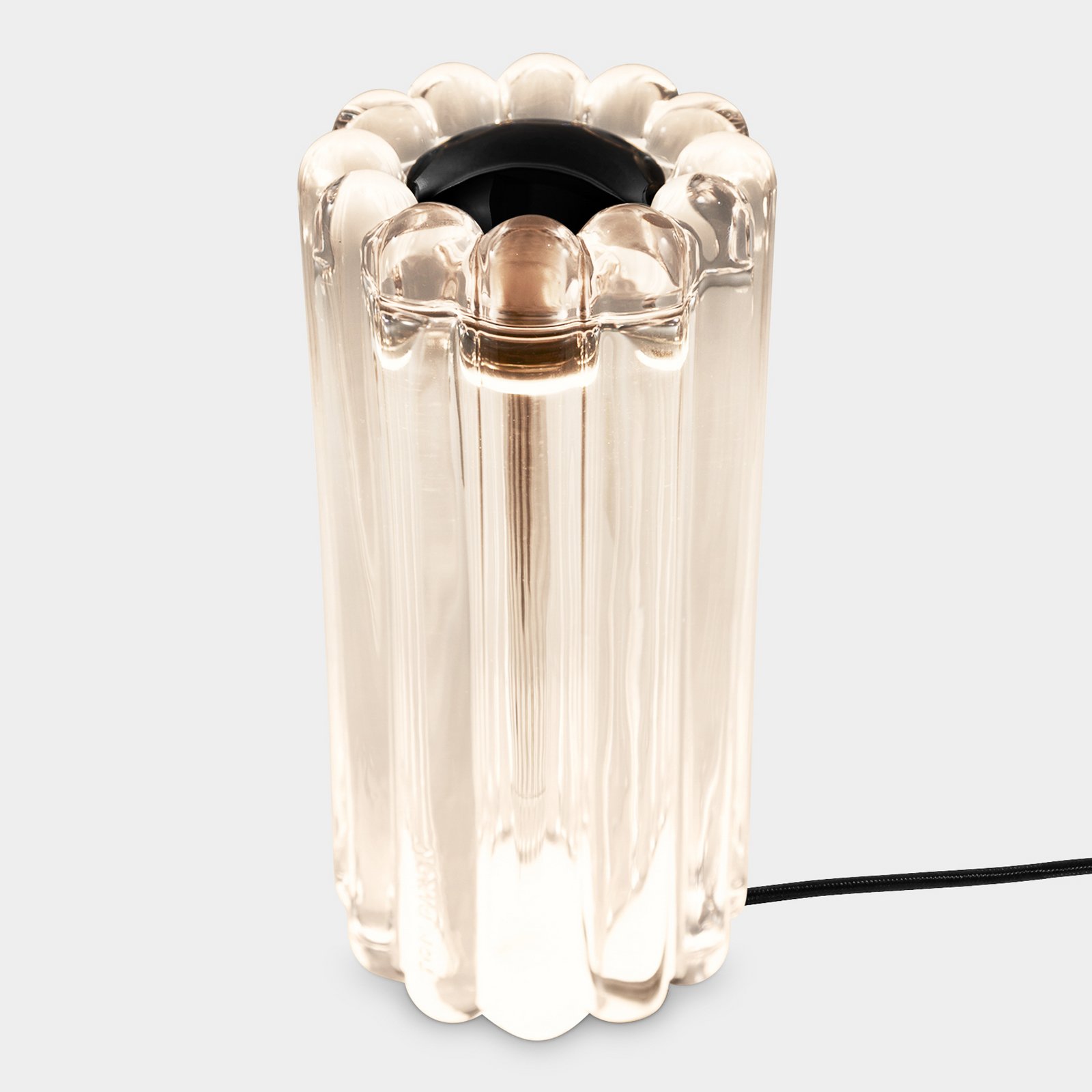 Tom Dixon LED настолна лампа Press, прозрачна, 24 см, стъкло