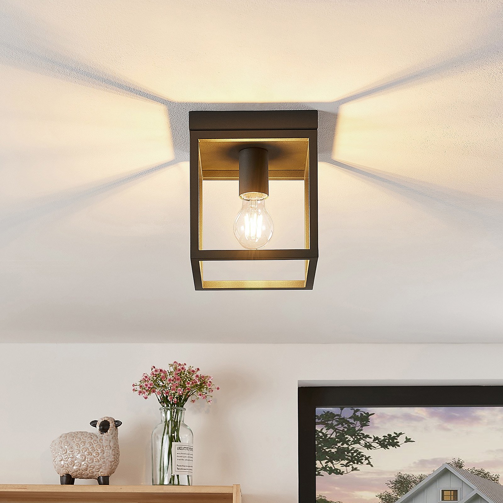 Meron Stropní Lampa Dark Grey - Lindby