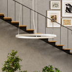 LED-riippvalgusti PERFORA PRO L, Ø 91 cm, valge, DALI üles/alla, CCT