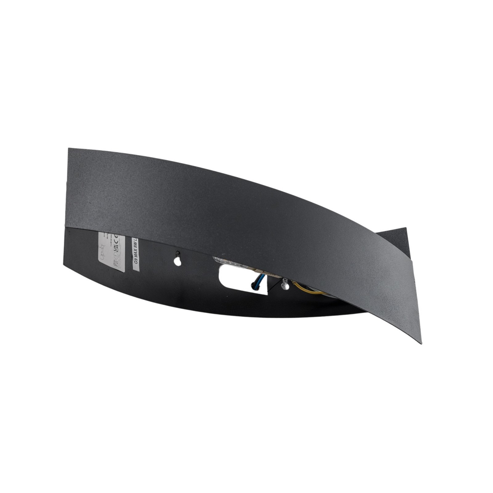 Wandleuchte Tadhg, schwarz, Metall, 35 cm breit, G9 Wandleuchte Tadhg, schwarz, Metall, 35 cm breit, G9