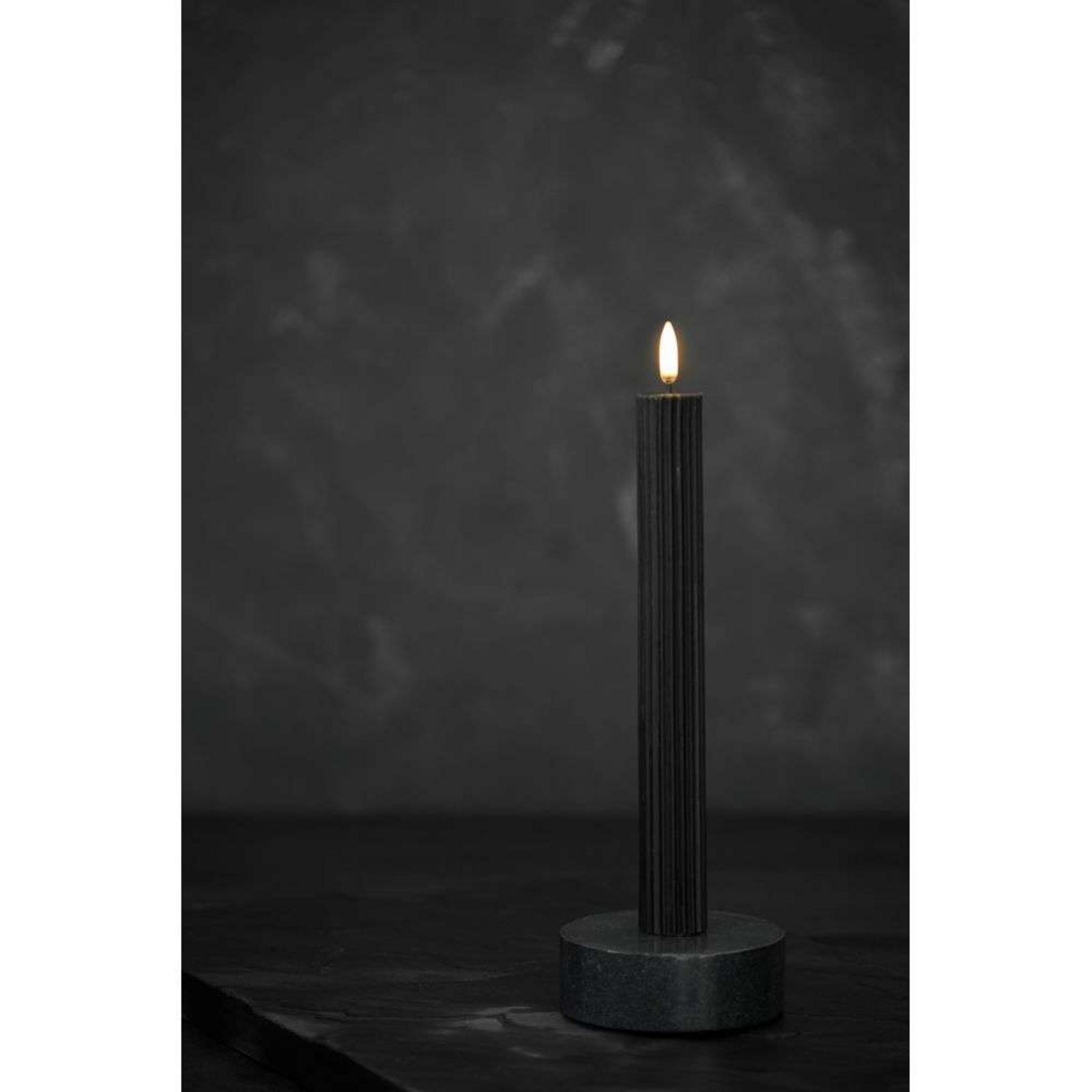 Candela a Cono LED Grooved 2-pack 3,2x25,5 cm Plain Nero/Smooth - Uyuni Lighting