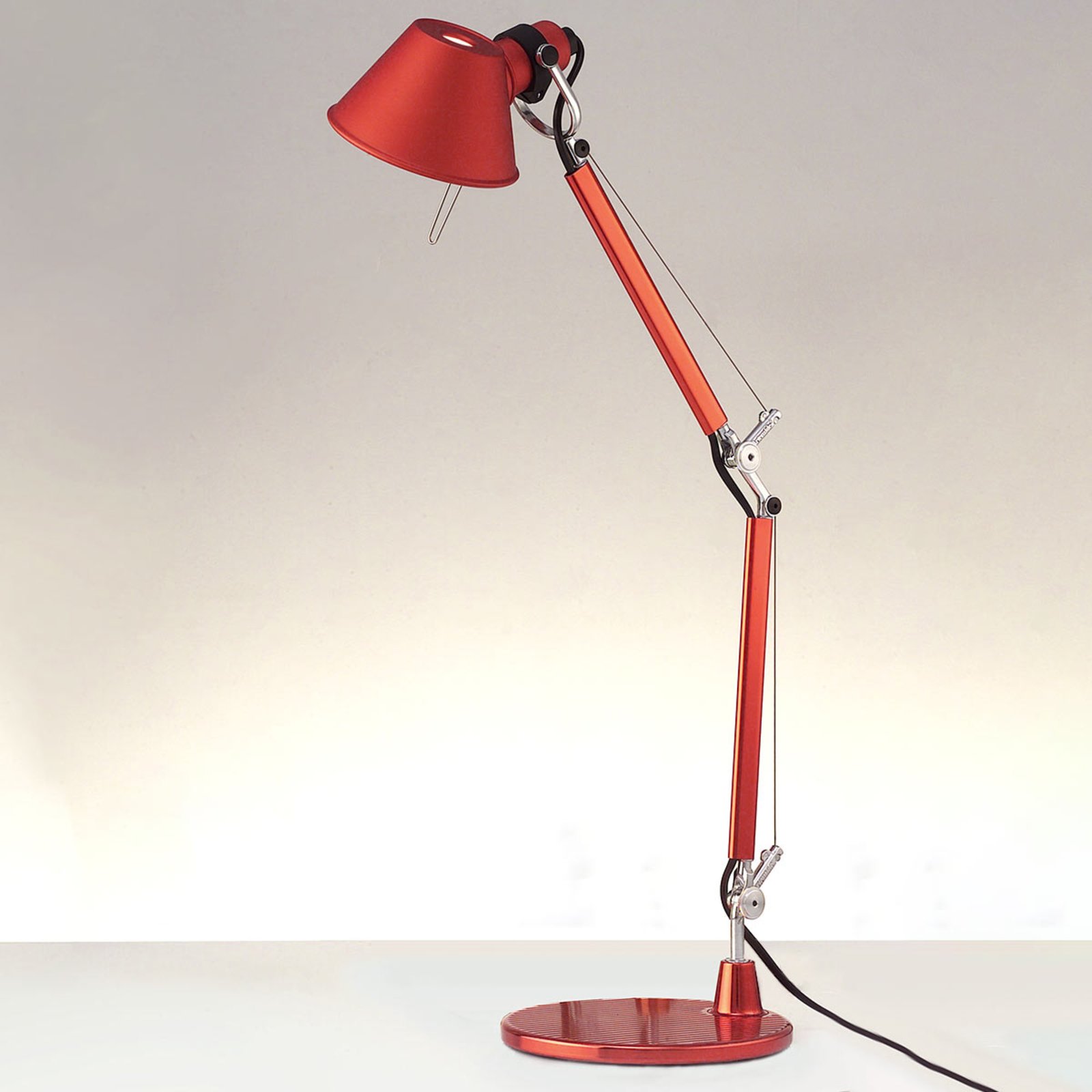 Artemide Tolomeo Micro lampa stołowa, czerwona