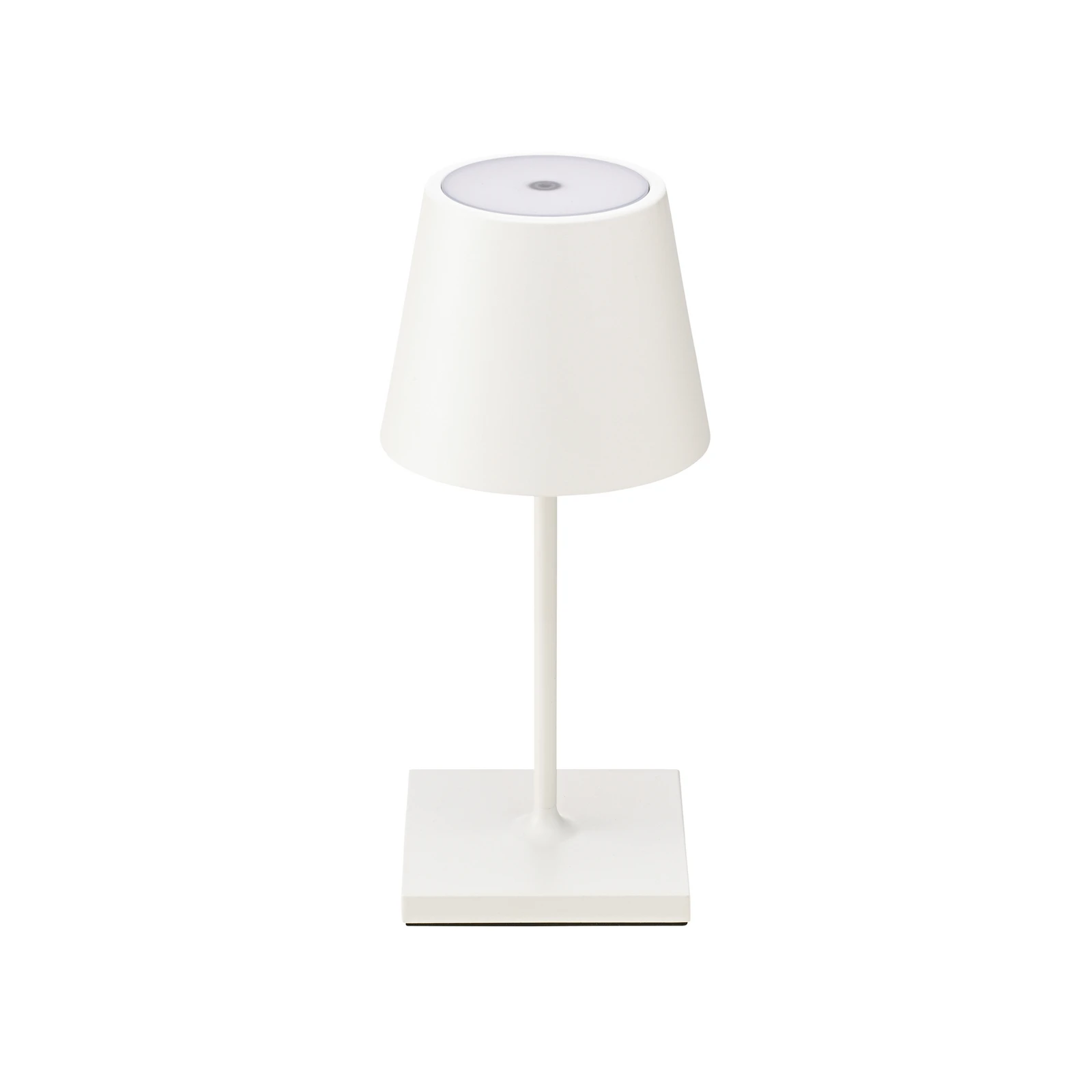 Nuindie mini LED dobíjacia stolná lampa, USB-C, biela, IP54, stmievateľná