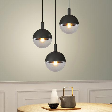 Lucande Dustian -riippuvalo, 3-lamp., 51 cm
