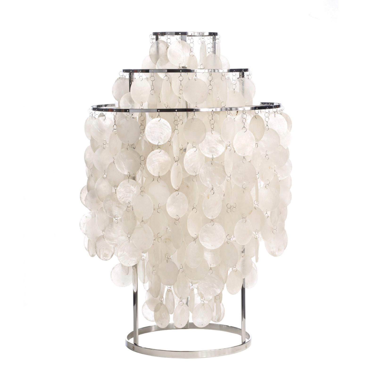 Stolna lampa FUN 1TM, krom, visina 65 cm, školjke - VERPAN